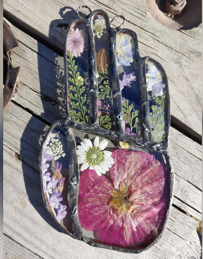 Botanical glass hand Botanical glass hand